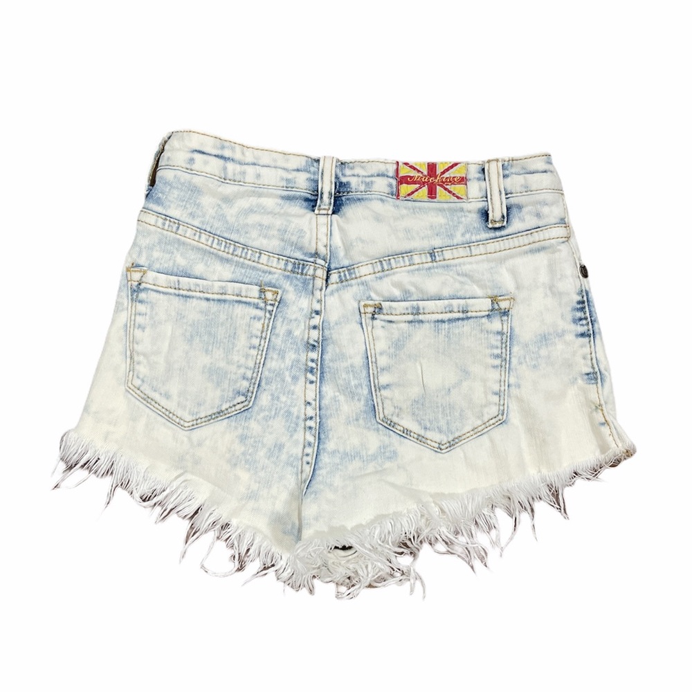 Machine Tie Dye Destroyed High Waisted Shorts 26 - Picture 6 of 6